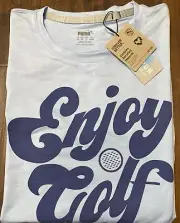 NWT PUMA CLOUDSPUN ENJOY GOLF PRINT TEE SP23 BLUE Men's M,XL