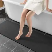 Dark Grey Long Bathroom Mat Rugs 59x17 Diatomaceous Earth Bath Mat Large Quic...