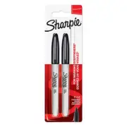 Sharpie Permanent Markers, Fine Point, Black, Pack of 2