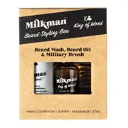Milkman 3 Piece Beard Styling Gift Set - King of Wood