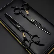 Professional Hair Cutting Shears, Professional Japan 440c Steel 6inch Bearing Tiger Handle Haircut thinning Barber Cutting Shears Hairdressing Scissors
