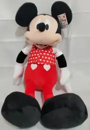Disney Mickey Mouse Plush Jumbo 24" With Hearts On Vest And Suit New