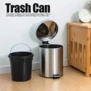 3L Trash Can Household Stainless Steel Step Pedal Dustbin Rubbish Garbage Bin