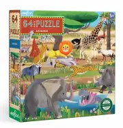 eeBoo Savanna 64 Piece Jigsaw Puzzle