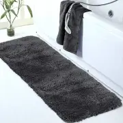 High Pile Bath Mat, Extra Soft, Absorbent, Non-Slip, 24" x 60" Dark Grey
