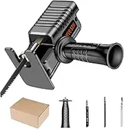 Electric Drill Saw Adapter, Portable Effective Drill Jig Saw Adapter, Professional Drill Tool Adapter Set Wear-Resistant Saw Drill Attachment for Wood Metal Cutting Borato