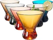 13-Ounce Colorful Pastel Plastic Stemless Martini Glasses (Set of 4), Martini, Margarita, Champagne & Cocktail Reusable Glasses, BPA-Free, Shatter-Proof, Dishwasher-Safe, Poolside Perfect, Outdoors