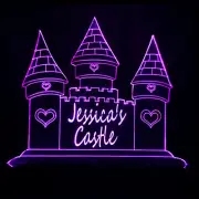 Princess Castle Personalised 3D LED Night Light Colour Change Room Lamp