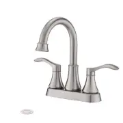4 in. Centerset 2-Handle Swivel Spout Bathroom Faucet with Pop-Up Drain in