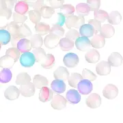 100pcs Cat Eye Resin Beads, 5mm Flatback Round Dome Beads Translucent