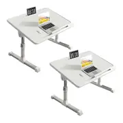 SOGA 2X 60x40cm White Small Foldable Laptop Bed Table