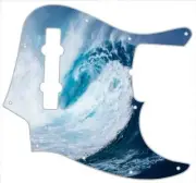 J BASS 5 STRING Graphic Pickguard to fit Fender Bass Guitar Wave Surf