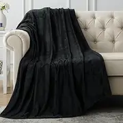 Utopia Bedding Fleece Blanket Throw Size Black 300GSM Luxury Blanket for Couch Sofa Bed Anti-Static Fuzzy Soft Blanket Microfiber (60x50 Inches)