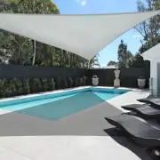 Sun Shade Sail 28Ft 97% UV Block Triangle Canopy Outdoor Patio Pool Cload Gray