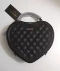 Elpriole AMIA Heart Vegan Leather Black/Gold Luxury Designer Hand Bag w/Strap