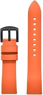 MVBVTKTAER Quick Release Strap Men's Watch Bracelet Accessories Fluoro Rubber Strap 20 Mm 22 Mm 24 Mm Watch Strap(Orange Black,22mm)