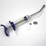 Reusable Drench Syringe with Luer Lock Needle Hub and Drench Nozzle Adjustable Dosage for Sheep and Goats (0.67 fl oz)