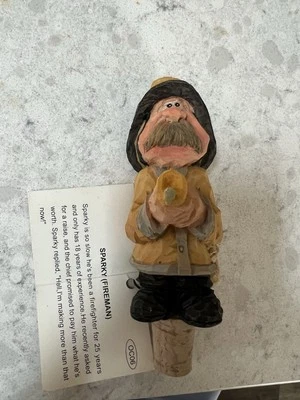 Spit "N" Whittle vintage bottle stopper "Sparky” New OC06
