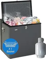 Smad 70L Versatile Chest Freezer, Small Freezer with 12V/240V/Propane Power for Ski Trips, Beach Days, Festivals, and Hiking Adventures