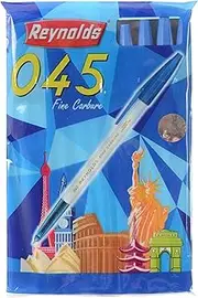 Set of 10 Reynolds 045 fine carbure Non smudge ball Point pens BLUE