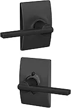 Schlage F10 Century/Latitude Passage Lever Set, Matte Black