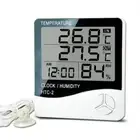 Digital Thermometer Hygrometer Electronic Temperature Humidity Meter Gauge Clock
