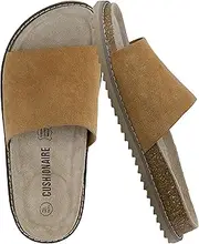 [CUSHIONAIRE] Ritual Women’s Slide Sandal – Suede Slip-On with Cork Footbed, Contoured Insole & Flexible Lightweight Outsole