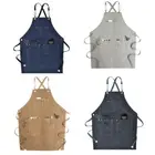 Work Apron Canvas for Cross Back Apron Kitchen Cooking Baking Bib Apron for Pain