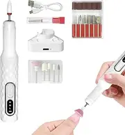 Mirpuytn Electric Nail Drill File Professional, Acrylic Gel Dip Powder Nail Drill Machine Kit, Rechargeable Pedicure Manicure Grinding Polishing Shaping Tool for Salon Home Travel Indoor Outdoor