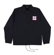 NEFF Buttinski Coaches Sherpa Lined Nylon Jacket, Men's Medium, Black New