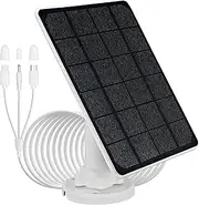 3W Solar Panel for Security Camera with micorUSB/Type-C/DC3513 Three Types of Connectors, IP65 Waterproof, 3m Charging Cable Compatible with DZEES CG1/CG6/CG2/D3/UB6 (3W one Packed)