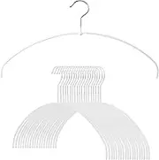 Mawa by Reston Lloyd, Euro Ultra-Thin Series, Non-Slip Space Saving Clothes Hanger, Style 40/PT for T-Shirts, Blouse, & Sun Dresses, Set of 20, White