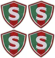 Set of Four - Sports Club Sparta - Black VeIcro/Hook and Loop Backing - Embroidered Patch/Badge/Emblem