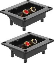 CONGARTENO 2Pcs Subwoofer Terminal Cups with Double Binding Posts Durable Speaker Box Connector for Home Audio and Professional Stage Use