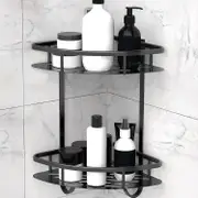 TCGG-No Drilling Shower Shelf, Aluminum Alloy Bathroom Shower Gel Holder for Bathroom Storage and Organization(2 Tier, Black)