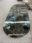 Labradorite Coffee Oval Table Slab, Counter Table Slab, Kitchen Top Deco Table