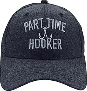 [Crazy Dog T-shirts] Part Time Hooker Hat Funny Fishing Hook Joke Cap