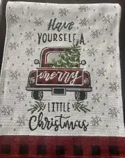 Farmhouse Table Runner Red Truck Decor- Buffalo Plaid Runner Truck Holiday 2pc
