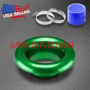 3" Green Short Ram Air Intake Turbo Horn Aluminum Velocity Stack Silicone Hose