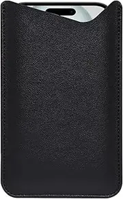 Leather Phone Sleeve Cell Phone Pouch for iPhone 15 14 13 12 Pro Max,for Samsung S23 FE,S23 S22 S21 S20 Ultra,S23+ Leather Cellphone Sleeve Lightweight,Slim Black