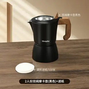 摩卡壺 咖啡壺 雙閥摩卡壺家用小型煮咖啡機意式拿鐵咖啡壺套裝濃縮萃取咖啡器具『TS6601』