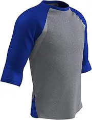 [CHAMPRO] Men's Three-Quarter Raglan Sleeve Lightweight Polyester Baseball Shirt with Mesh Side Inserts