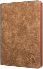 LeStallion Nice Luxury Lined Notebook - Soft Cover Faux Leather Journal - 120GSM Premium Writing Paper - 200 Numbered Pages - A5 Brown Ruled Journal - High End Faux Leather Journal For Men & Women