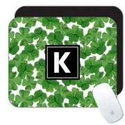 Gift Mousepad : Quatrefoil Leaves Seamless Pattern Clover Water Drop Natural