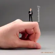 Resin 1/64th Painted black suit Male Doll Figure Model Diorama Miniature Toys