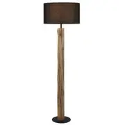 Telbix Lighting Chad 25W Floor Lamp - Wood/Black Shade
