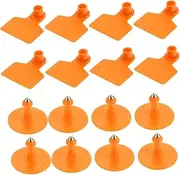 Generic 100pcs Ear Tags Ears Custom Cattle Tags Chainsaw Point Goat Ear Tag Blank Livestock Tags Echo Smelly Markers Tag Animal Cattle Fly Tag Rabbit Ear Cow Ear Calf Ear Tag TPU Orange