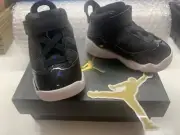 Jordan Retro 6 Rings TD Black Sneakers US Size 4C Small Child Size New In Box