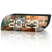 Betus Digital Mirror Alarm Clock - Leaf Shape with Temperature Date Night Mode
