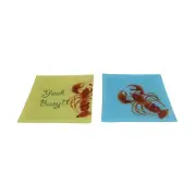 5.9" GLASS YEAH BUOY LOBSETER DISHES Set of 2
